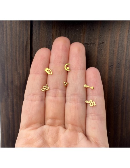 Pendientes Minis Dorado - Bacu Joyas y Complementos