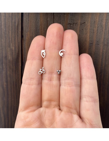 Pendientes Minis Plateado - Bacu Joyas y Complementos