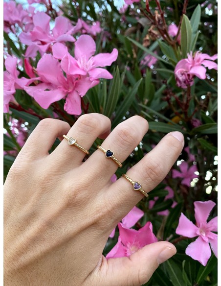 Anillo Mini Corazón Brillo - Bacu Joyas y Complementos