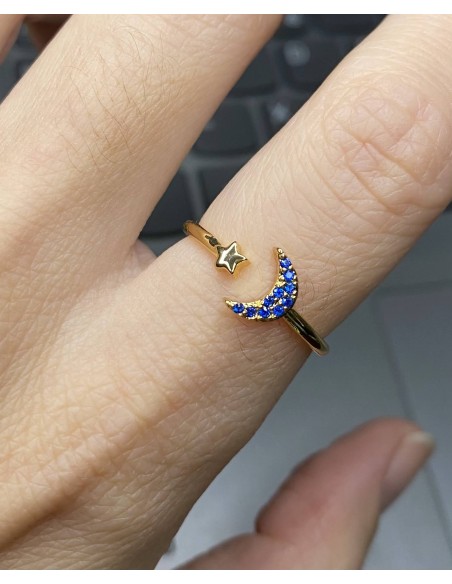 Anillo Luna y Estrella - Bacu Joyas y Complementos