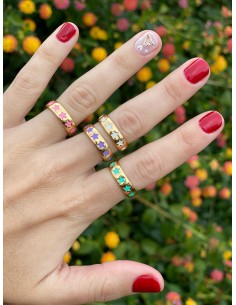 Anillo Estrellas Esmaltadas - Bacu Joyas y Complementos