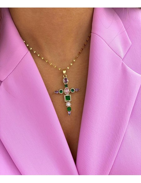 Colgante Cruz Pretty - Bacu Joyas y Complementos