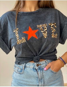 Camiseta Love Animal Print y Estrella Flúor - Bacu Joyas y Complementos 2