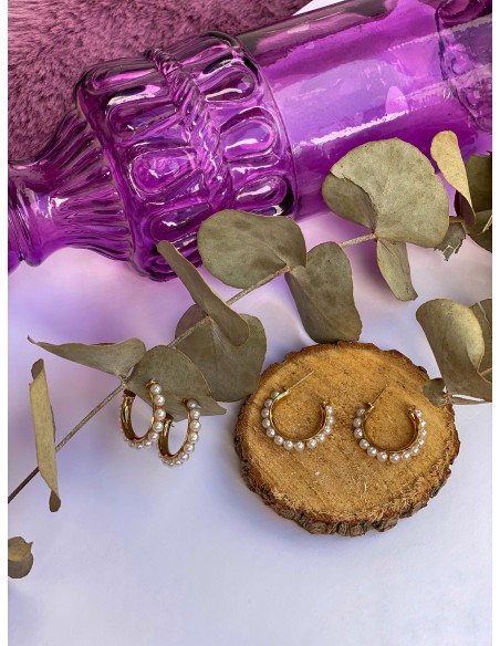 Aros de Perlas Medium | Bacu Joyas y Complementos