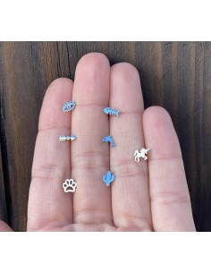 Pendientes Minis Plateado - Bacu Joyas y Complementos