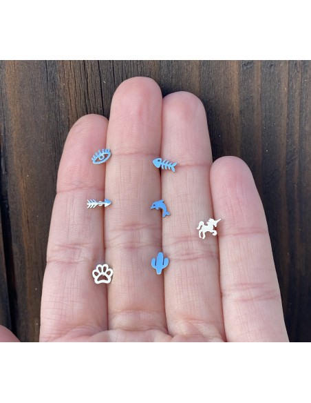 Pendientes Minis Plateado - Bacu Joyas y Complementos