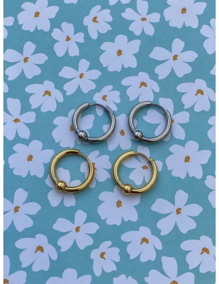 Aros de Acero Bola | Bacu Joyas y Complementos