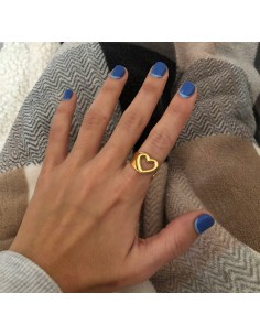 Anillo Sello Corazón - Bacu Joyas y Complementos