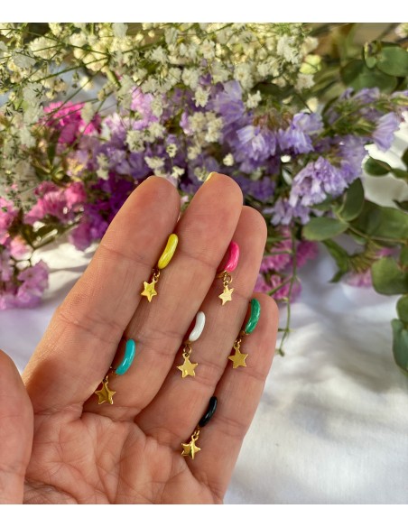 Aros Estrella Aro Color | Bacu Joyas y Complementos