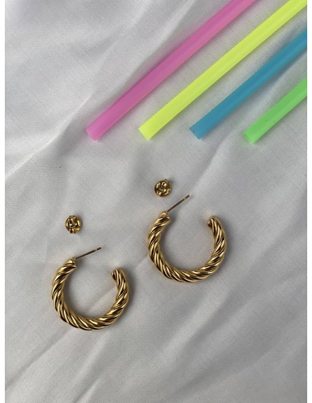 Aros Rizado Mediano - Bacu Joyas y Complementos