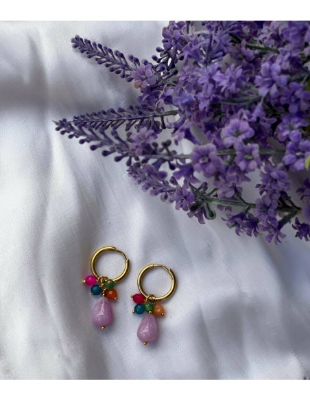 Aros con Piedras Burano | Bacu Joyas y Complementos