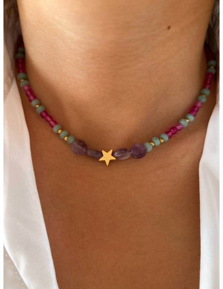 Colgante Estrella y Piedras - Bacu Joyas y Complementos