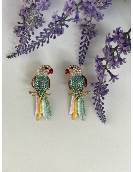 Pendientes Loro - Bacu Joyas y Complementos