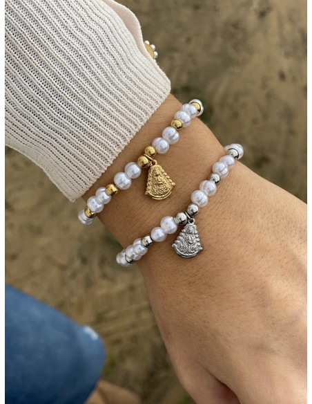 Pulsera Virgen del Rocío Perlas - Pulseras perlas y virgen