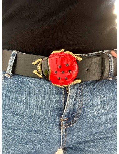 Cinturón Mariquita - Cinturón Negro Hebilla Mariquita