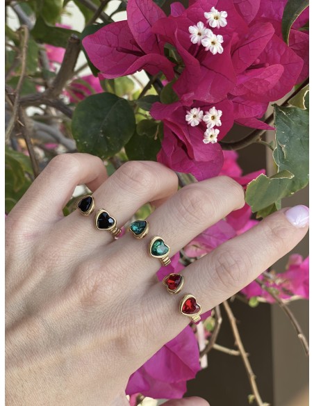 Anillo Doble Corazón - Bacu Joyas y Complementos