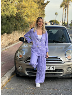 Traje Satinado Malva Zebra