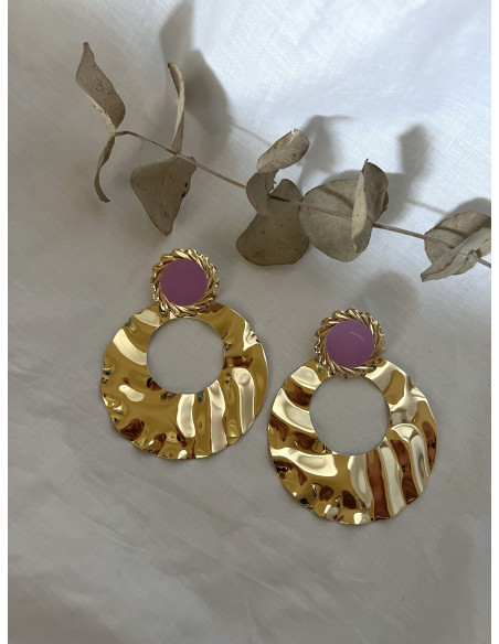Pendiente Aro Flamenco Malva | Bacu Joyas
