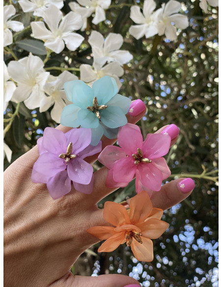Anillo Maxi Flor Color | Bacu Joyas y Complementos
