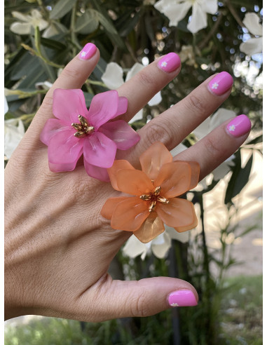 Anillo Maxi Flor Color | Bacu Joyas y Complementos