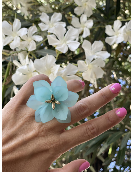 Anillo Maxi Flor Color | Bacu Joyas y Complementos