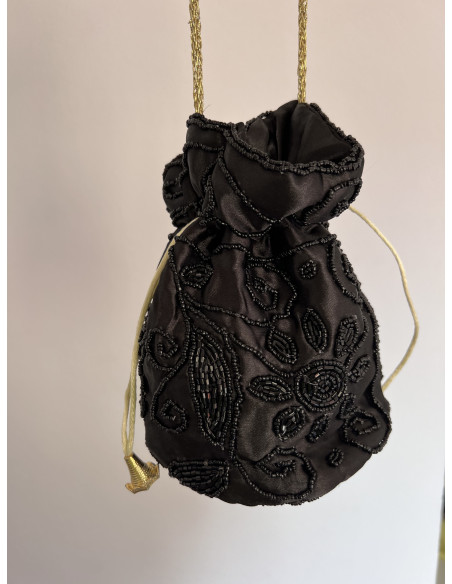 Mini Bolsito Saco Negro | Bacu Joyas y Complementos