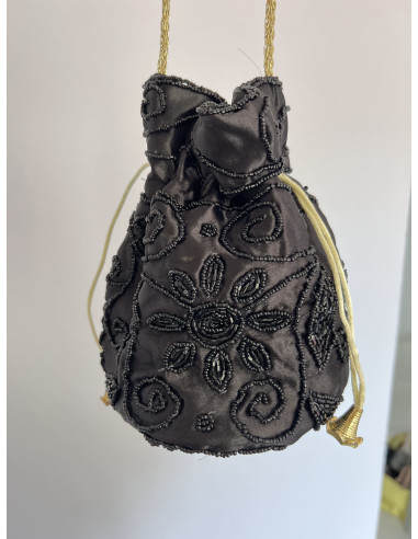 Mini Bolsito Saco Negro | Bacu Joyas y Complementos