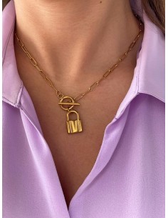 Colgante Candado Grande - Bacu Joyas y Complementos