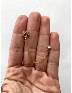 Pendiente Doble Estrella Cadena