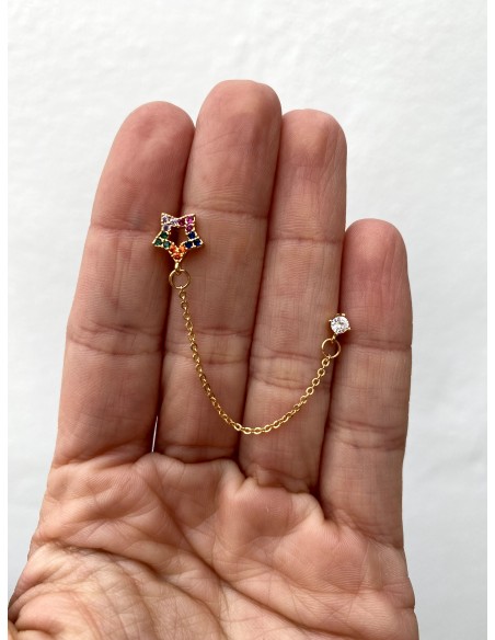 Pendiente Doble Estrella Cande - Bacu Joyas y Complementos