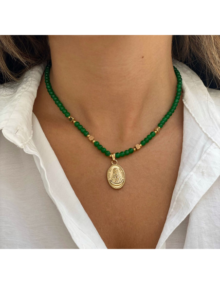 Collar Virgen del Rocío Primavera Verde | Bacu Joyas y Complementos