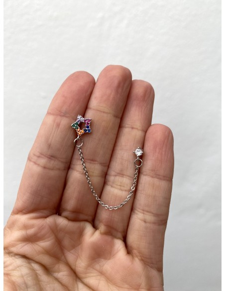 Pendiente Doble Estrella Cande - Bacu Joyas y Complementos