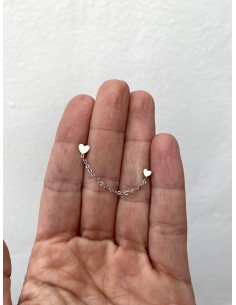 Pendientes Doble Cadena Corazón - Bacu Joyas y Complementos 2