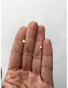 Pendiente Doble Cadena Triángulos - Bacu Joyas y Complementos
