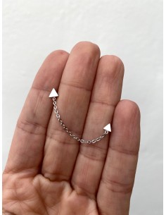 Pendiente Doble Cadena Triángulos - Bacu Joyas y Complementos 2