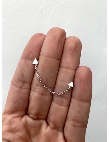 Pendiente Doble Cadena Triángulos - Bacu Joyas y Complementos