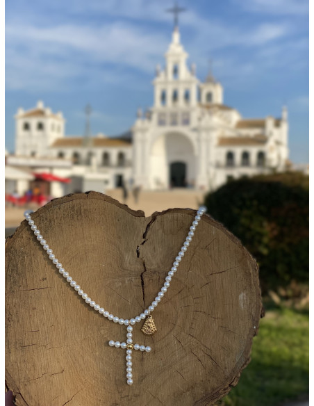 Colgante Cruz Virgen del Rocío