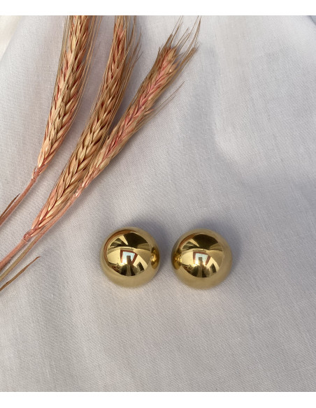 Pendientes Media Bola Oro | Bacu Joyas y Complementos