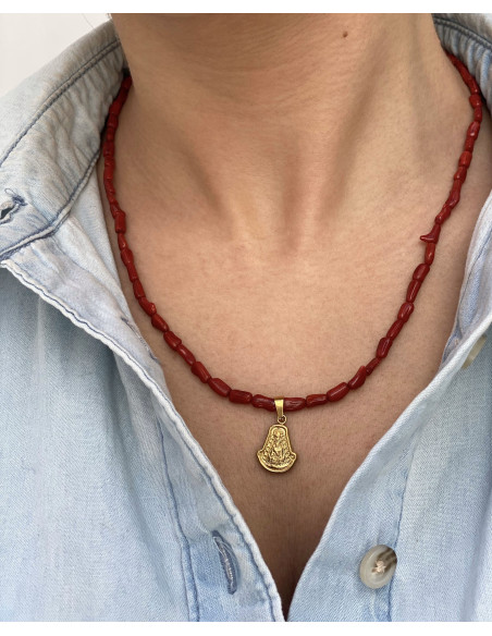 Collar Coral Virgen del Rocío | Bacu Joyas y Complementos