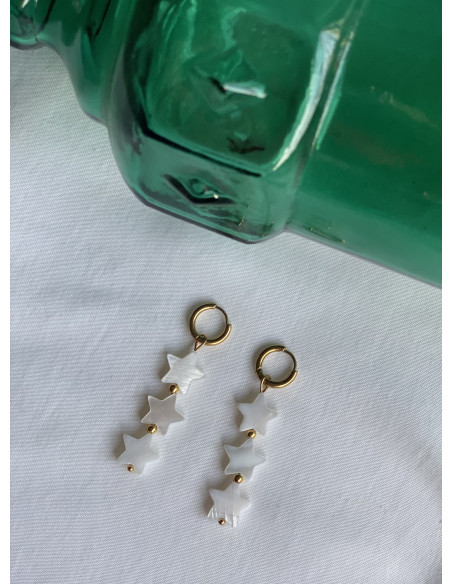 Aros Estrella Nácar | Bacu Joyas y Complementos
