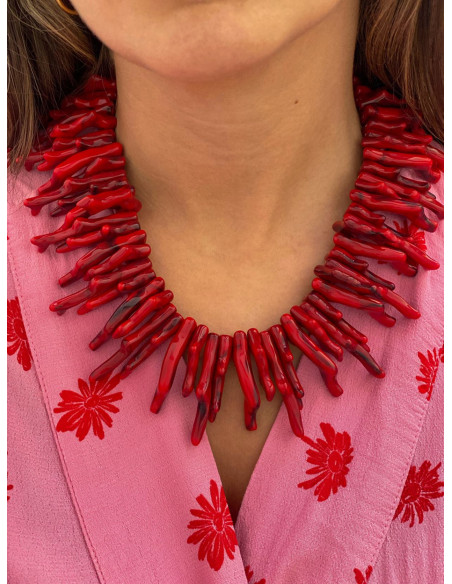 Collar Coral Grande Rojo | Bacu Joyas y Complementos