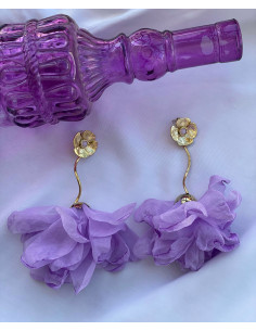 Pendientes Maxi Flor Malva