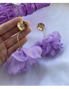 Pendientes Maxi Flor Malva 2