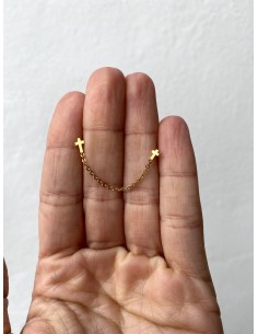 Pendiente Doble Cadena Cruz 2