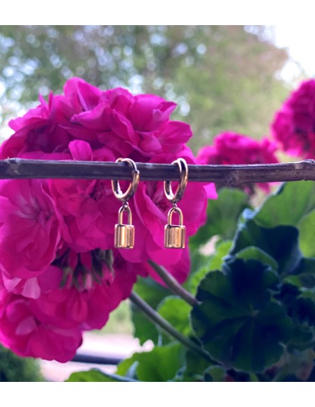 Aros Mini Candado | Bacu Joyas y Complementos