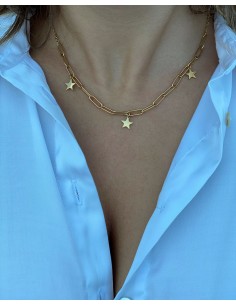 Colgante Eslabones Estrellas - Bacu Joyas y Complementos
