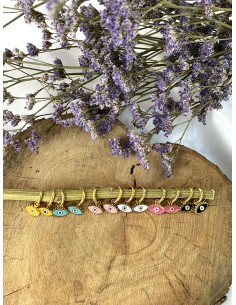 Aros Ojos Esmaltados - Bacu Joyas y Complementos