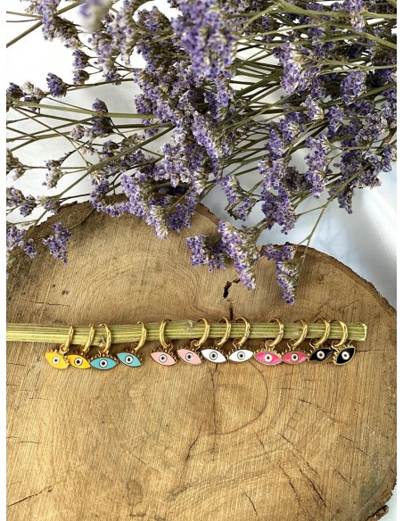 Aros Ojos Esmaltados - Bacu Joyas y Complementos