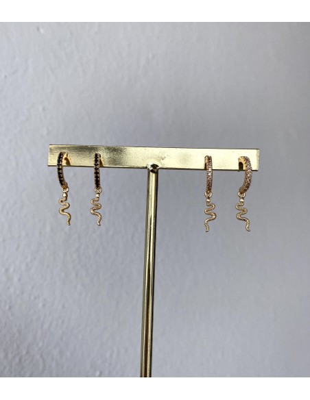 Aros Brillo Serpiente - Bacu Joyas y Complementos