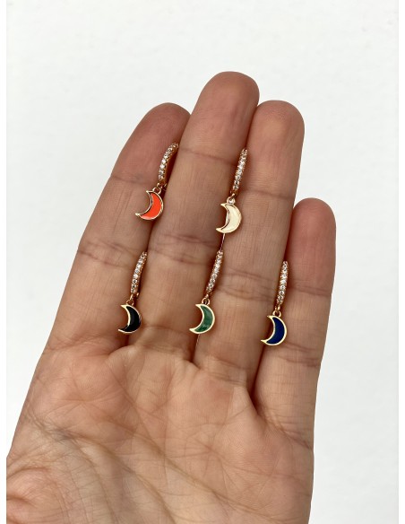 Aritos mini lunas esmaltadas